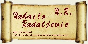 Mahailo Radaljević vizit kartica